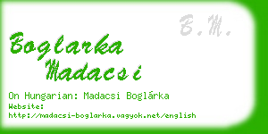 boglarka madacsi business card