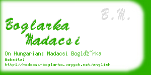 boglarka madacsi business card